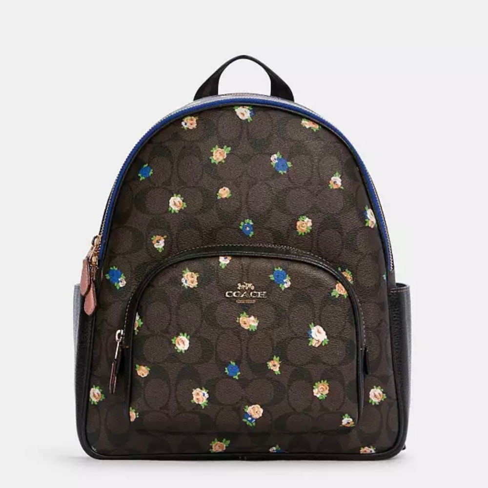 Coach signature court backpack vintage rose print